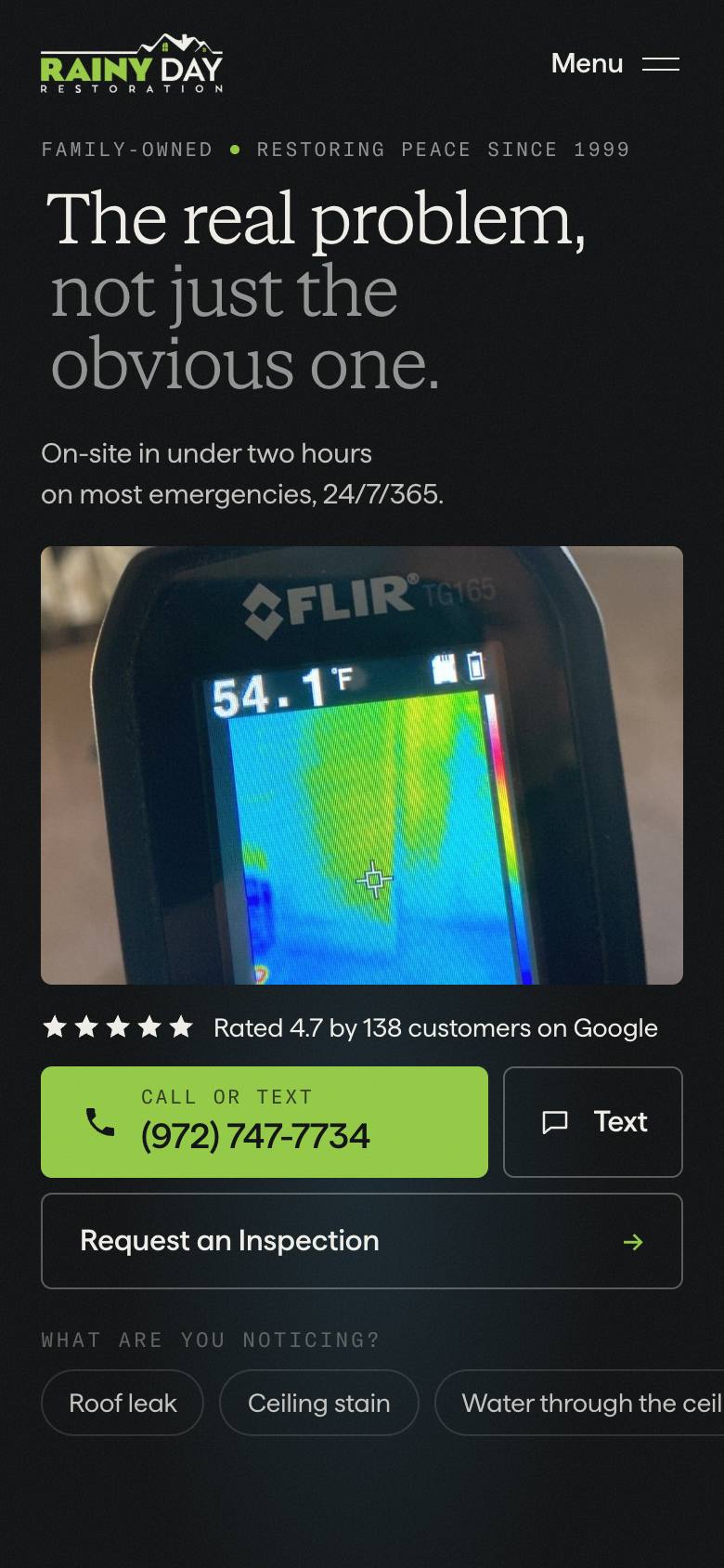 The new homepage on a phone
