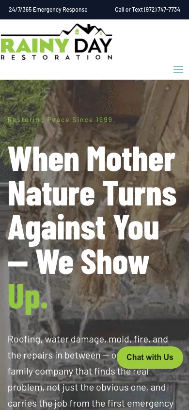 The current homepage on a phone